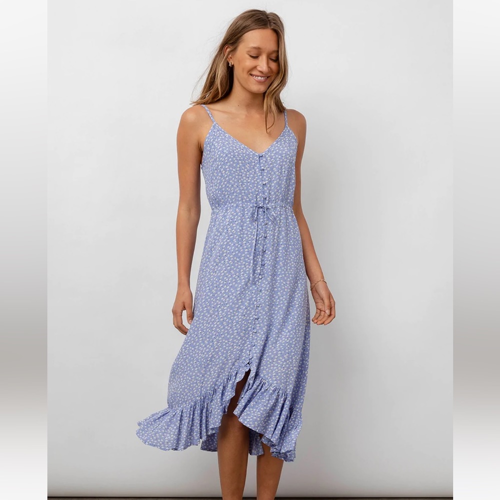 Frida Dress - Sky Blue Daisies